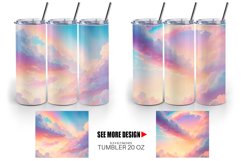 Pastel Rainbow Sky at Sunrise | Tumbler Sublimation Wrap Product Image 5