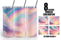 Pastel Rainbow Sky at Sunrise | Tumbler Sublimation Wrap Product Image 1