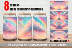 Glass Can Wraps Pastel Rainbow Sky at Sunrise Product Image 1