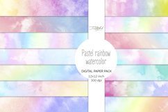 Pastel rainbow watercolor digital paper - 14 designs Product Image 1