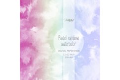 Pastel rainbow watercolor digital paper - 14 designs Product Image 3