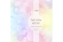 Pastel rainbow watercolor digital paper - 14 designs Product Image 9