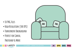 pastel cat reading clipart bundle