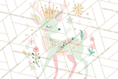 Pastel Reindeer PNG, Mid Century Christmas Clipart Product Image 5