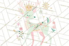 Pastel Reindeer PNG, Mid Century Christmas Clipart Product Image 5