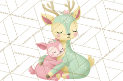 Pastel Reindeer PNG, Mid Century Christmas Clipart Product Image 2