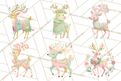 Pastel Reindeer PNG, Mid Century Christmas Clipart Product Image 7