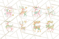 Pastel Reindeer PNG, Mid Century Christmas Clipart Product Image 3