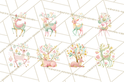 Pastel Reindeer PNG, Mid Century Christmas Clipart Product Image 6