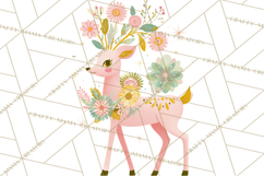Pastel Reindeer PNG, Mid Century Christmas Clipart Product Image 5