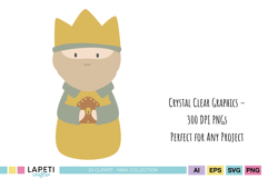 Pastel Epiphany clipart with religious Christmas icons like the manger, camel, and holy family.