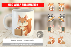 Mug Wrap Pastel School Critters Product Image 1