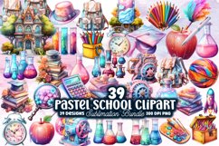 Pastel School Sublimation Clipart Bundle, Pastel School Sublimation Clipart,  Back to School Clipart Sublimation, Back to School Sublimation Clipart, Back to School Watercolor, Watercolor Back to School, Watercolour Back to School, Back to School Watercol