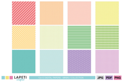 cute pastel background set for scrapbooking