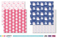 Cute pastel snowman and mitten patterns perfect for winter crafts and digital scrapbooking.