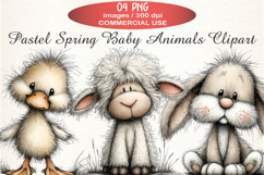 Pastel Spring Baby Animals Clipart Product Image 1