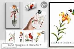 Pastel Spring Birds Digital Paper Product Image 1