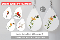 Pastel Spring Birds &amp; Blooms Earring Product Image 1