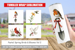 Pastel Spring Birds Tumbler Product Image 1