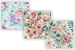 pastel floral pattern, seamless spring design, soft blossom print, gentle flower background, light petal digital, airy bloom texture, delicate garden wallpaper, subtle color paper, muted tone pattern, fresh flora design, tender blossom seamless, springtim