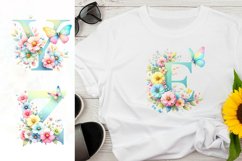 Pastel Spring Floral Alphabet Clipart Product Image 4