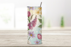 seamless pastel spring tumbler, easter floral tumbler wrap, watercolor garden tumbler design, 20oz skinny tumbler wrap, tapered seamless tumbler design, straight tumbler wrap png, pastel spring watercolor design, seamless floral tumbler wrap, easter water