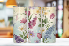seamless pastel spring tumbler, easter floral tumbler wrap, watercolor garden tumbler design, 20oz skinny tumbler wrap, tapered seamless tumbler design, straight tumbler wrap png, pastel spring watercolor design, seamless floral tumbler wrap, easter water