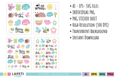 cute spring graphics set for creative projects