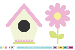 Floral spring embellishments for handmade greeting cards