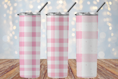 Pastel Strawberry Pink Gingham Digital Paper Pack Product Image 4