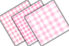 Pastel Strawberry Pink Gingham Digital Paper Pack Product Image 6