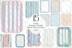 Pastel Summer Preppy Hand-Drawn Frame Bundle Product Image 1