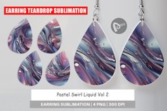 Earring Teardrop Pastel Swirl Liquid Product Image 1