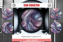 Car Coaster Pastel Swirl Liquid Product Image 1