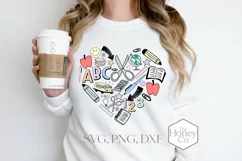 Pastel Teacher Heart SVG | Cute Teacher Sublimation Product Image 1