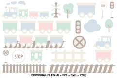 Pastel Train Nursery Clipart Collection