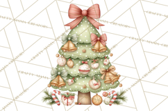 Pastel Christmas Tree Clipart PNG, Pink And Mint Christmas Product Image 4