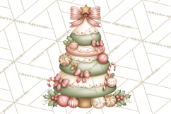 Pastel Christmas Tree Clipart PNG, Pink And Mint Christmas Product Image 5