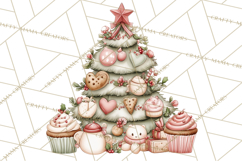 Pastel Christmas Tree Clipart PNG, Pink And Mint Christmas Product Image 2