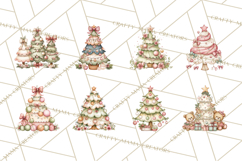 Pastel Christmas Tree Clipart PNG, Pink And Mint Christmas Product Image 3