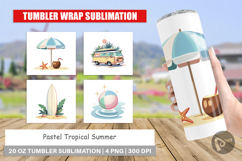 Tumbler Pastel Tropical Summer Product Image 1