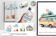 Digital Paper Pastel Tropical Summer Product Image 1