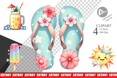 Pastel Tropical Summer Clipart Product Image 1