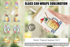 Glass Can Pastel Tropical Summer Product Image 1