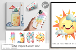 Digital Paper Pastel Tropical Summer Product Image 1