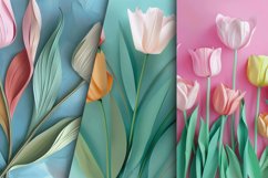 Pastel Tulip Flower Digital Paper Bundle Product Image 6