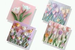 Pastel Tulip Flower Digital Paper Bundle Product Image 2