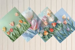 Pastel Tulip Flower Digital Paper Bundle Product Image 3