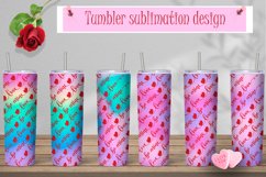 Pastel Valentines day love tumbler sublimation design wrap Product Image 1