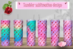 Pastel Valentines day love tumbler sublimation design wrap Product Image 1